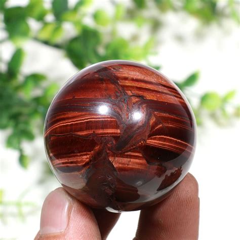 Natural Polished Red Tiger S Eye Sphere Crystal Ball Healing Energy