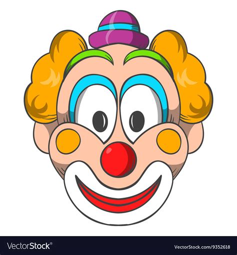 Head Of Clown Icon Cartoon Style Royalty Free Vector Image