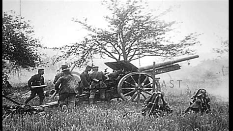 German Field Artillery Covering Infantry Advance During World War I Hd