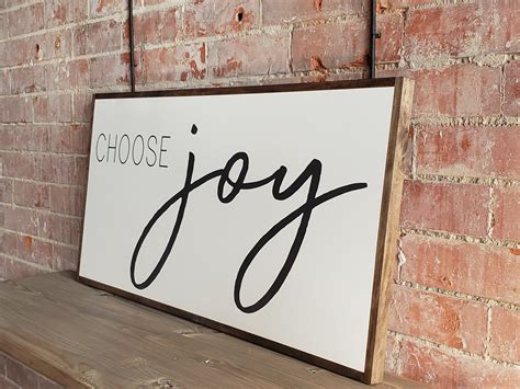 Choose Joy Wooden Sign Inspirational Large Wall Art Etsy