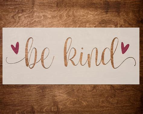 Be Kind Stencil For Painting Reusable Stencils For Wood Etsy