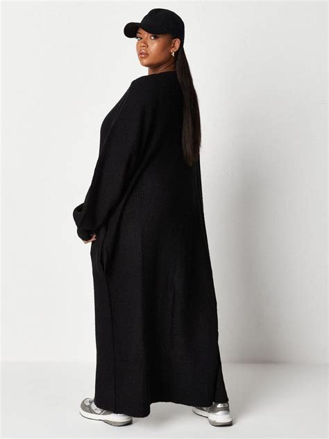 Missguided Missguided Plus Recycled Maxi Balloon Sleeve Cardi Black