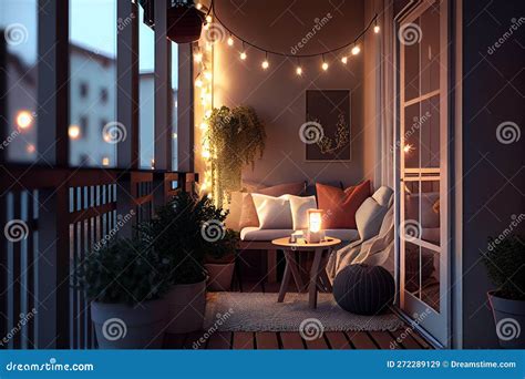 A Cozy Seating Area On The Balcony With A Comfortable Chair Table