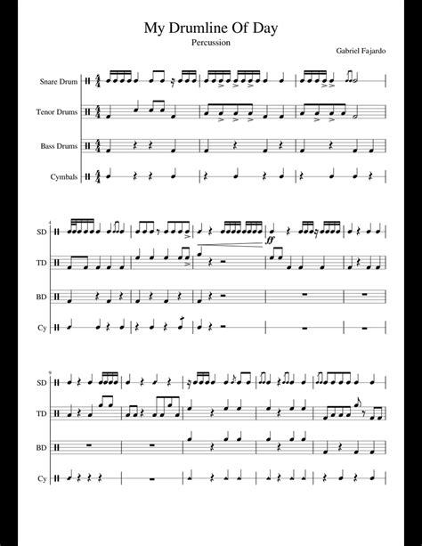 Drumline Day Percussion Marchin Sheet Music For Percussion Download