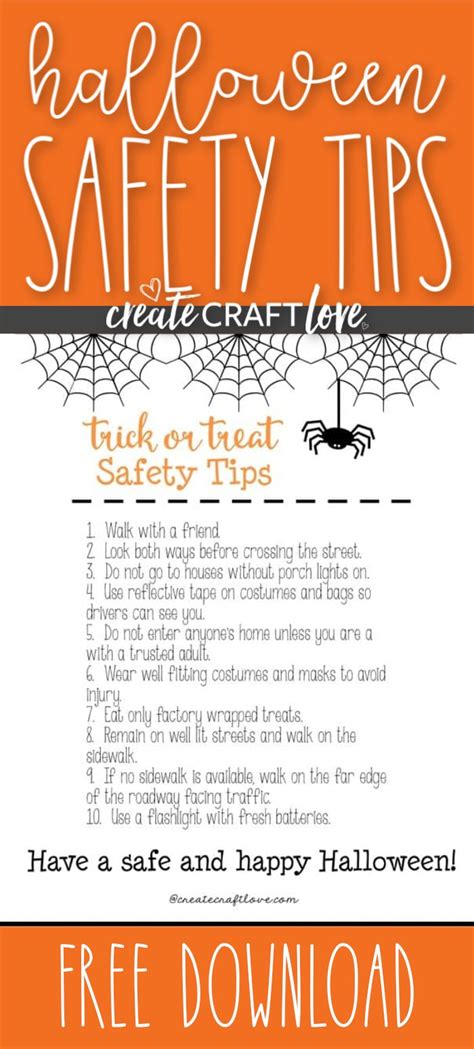Trick Or Treat Safety Tips Free Printable For Halloween Halloween