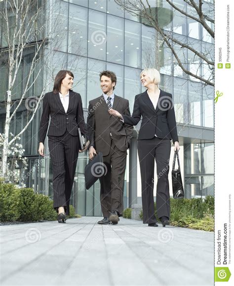 Business People Walking Outside Office Building Stock Image Image Of