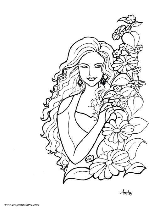 Beautiful Woman Coloring Pages At Free