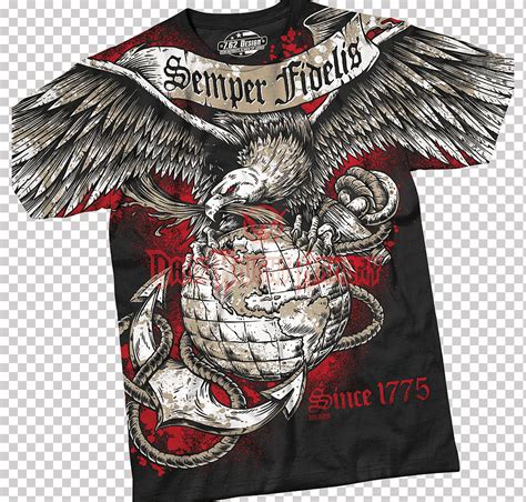T Shirt Semper Fidelis United States Marine Corps Eagle Globe And