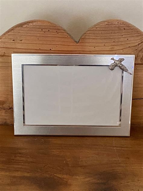 Country Pheasant Picture Frame Silver Brushed Chrome 4 X 6 Or 5 X 7