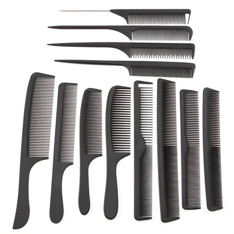 12 Style Black Hairdressing Comb Anti Static Hair Cutting Combs
