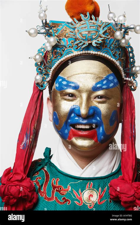 Portrait Of A Male Chinese Opera Performer Smiling Stock Photo Alamy