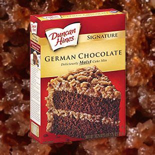 I love german chocolate cake. Duncan Hines® German Chocolate Cake Mix makes it a breeze to bake up delicious german chocolate ...