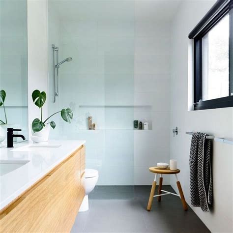 You could forego walls and instead zone the two. 35+ Understanding Beautiful Small Ensuite Bathroom Ideas - nyamanhome