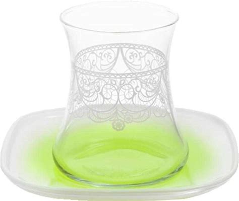 Lav Ruching Turkish Tea Glass Set Green Pcs Online Turkish