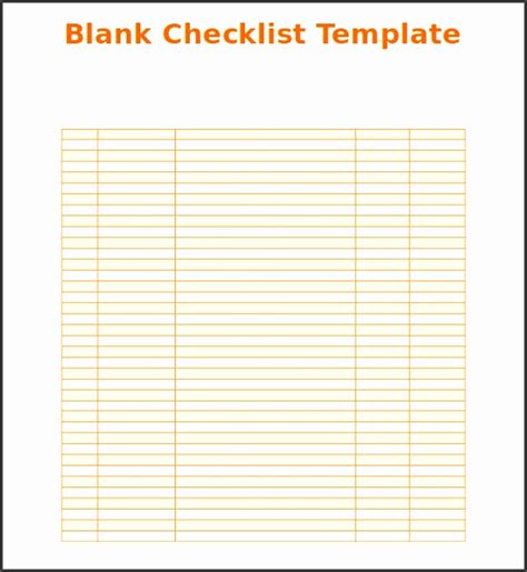9 Free Checklist Templates Sampletemplatess Sampletemplatess