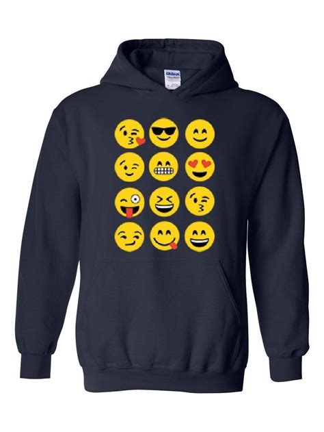 Emoji Popular Emojis Unisex Hoodie Hooded Sweatshirt Etsy
