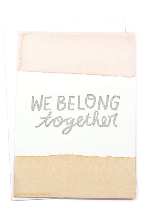 We Belong Together Colorblock Card Wonder Quotes Paper Goods Lettering