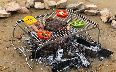 Zormy Folding Campfire Grill304 Stainless Steel Grateheavy Duty