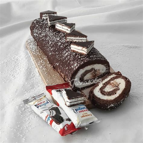 Kinder pingui torte ohne backen huhu ihr lieben. Kinder pingui roulade | Kinder, Kuchen