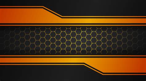 Abstract Background Black And Orange With Hexagonal Pattern 8097053