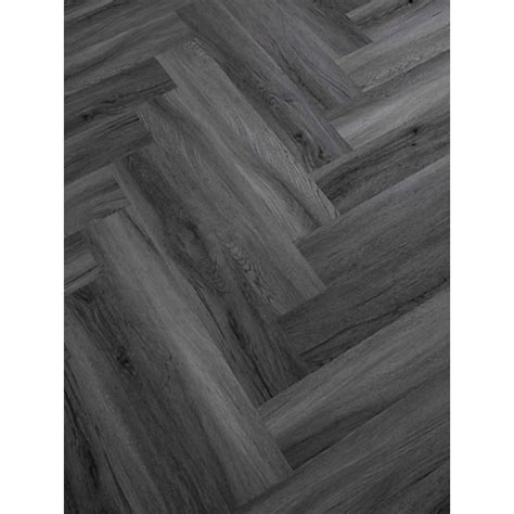 Novocore Herringbone Dark Grey Luxury Vinyl Flooring 151m2 Wickes