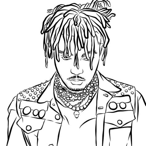Easy Juice Wrld Coloring Page
