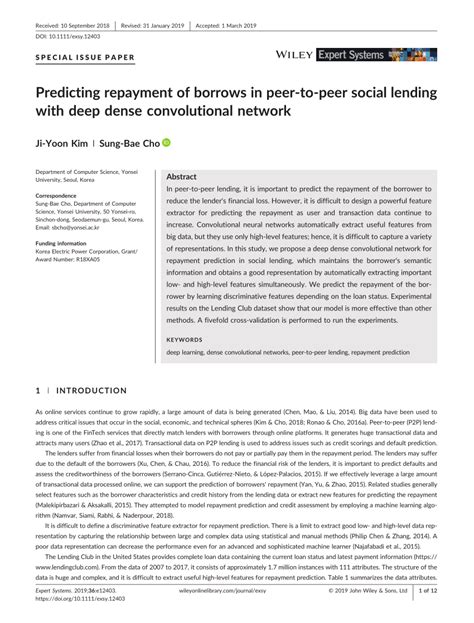 Predicting Repayment Of Borrows In Peer‐to‐peer Social Lending With Deep Dense Convolutional Network