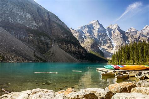 Canoeing At Moraine Lake In Banff National Park Wander
