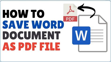 How To Save A Word Document As A Pdf File Youtube