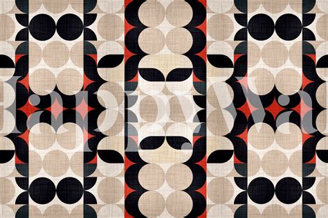 Mid Century Modern Fabric Pattern Wallpaper Happywall