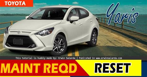 A quick and simple guide on how to reset the maintenance required (maint reqd) indicator light on the toyota yaris. HOW TO RESET: TOYOTA YARIS Service Maintenance Required Indicator