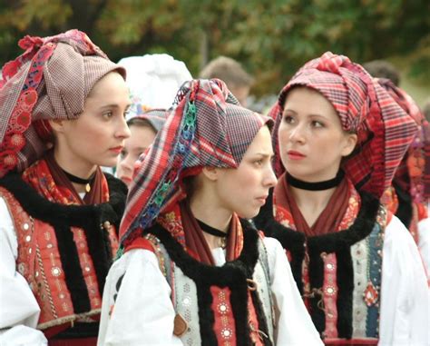 Croatian Girls In Folklore Costume In Hungary Croatian National