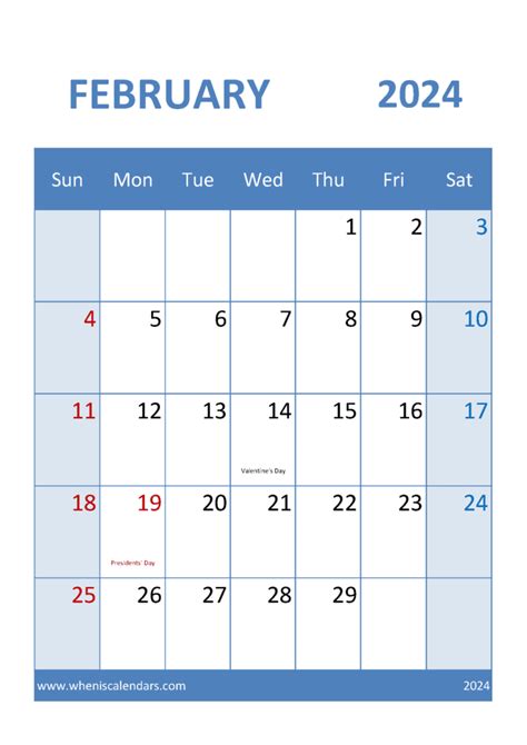 February Free Printable Calendar 2024 Monthly Calendar