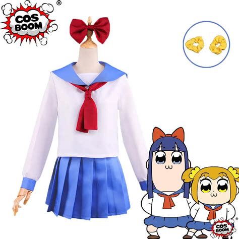 Cosboom Japanese Anime Cosplay Poputepipikku Cosplay Pop Team Epic Popuko Pipimi Costume School