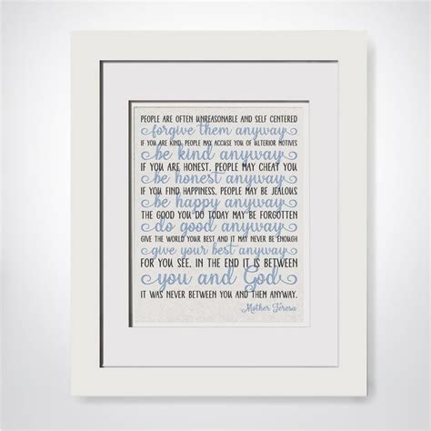 Read breaking headlines covering politics, economics, pop culture, and more. Mother Teresa Quote Do It Anyway Framed Print People Are | Etsy | Mother teresa quotes, People ...