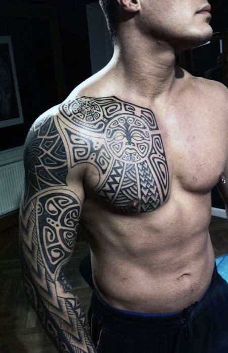 :hand poked moon phase tattoos on the upper back. 100 Maori Tattoo Designs For Men -New Zealand Tribal Ink Ideas
