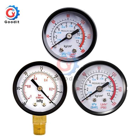 Portable Dual Scale Dial Gauge 14 Npt 30hg0ps Vacuum Pressure Meter