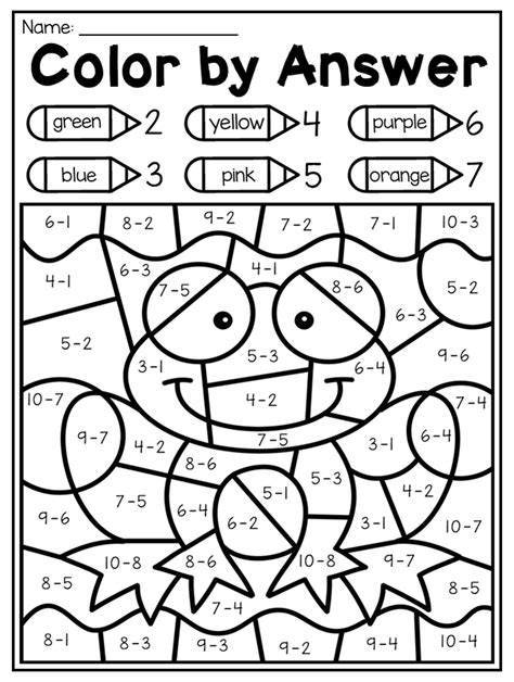 Addition And Subtraction Coloring Worksheets