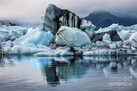 Abstract Shapes Of Blue Icebergs In The Jokulsarlon Glacial Lagoon