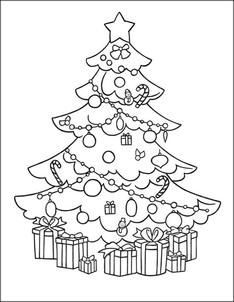 Free Printable Christmas Tree Coloring Pages Printable Templates