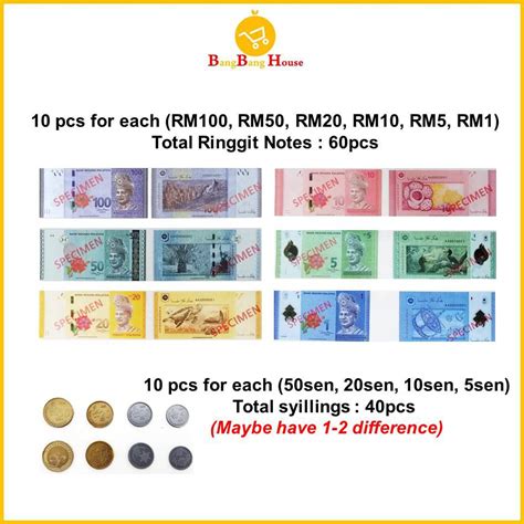 Set Belajar Mengenal Mata Wang Malaysia Money Learning Kit Sets