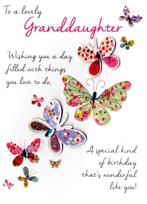 Birthday Card For Granddaughter To A Special Granddaughter Sparkly Magnifique Wonderful