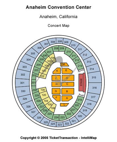 Anaheim Convention Center Seating Map