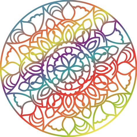 Colorful Rainbow Mandala Floral Wall Decal Tenstickers