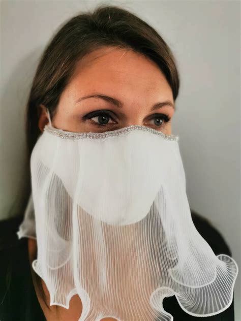 Veil Face Masksalome Mask Wedding Mask Bridal Face Mask Etsy
