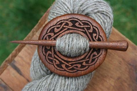 Celtic Mahogany Shawl Pin Handmade Wooden Shawl Pin In Etsy Australia