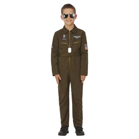 Top Gun Maverick Childs Aviator Costume Green Cracker Jack Costumes
