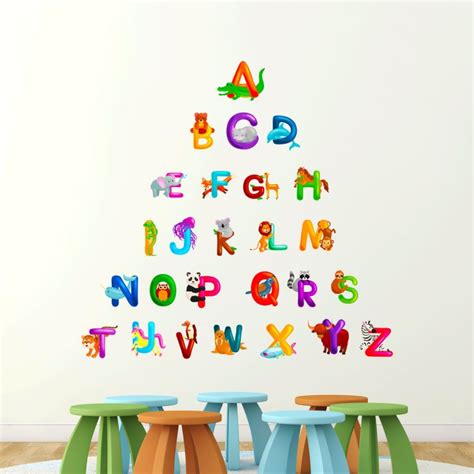 Alphabet Wall Sticker Learn Letters Kids Room Decal Children Art