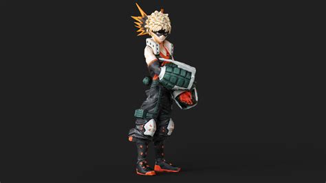 3d Model Katsuki Bakugo My Hero Academia Vr Ar Low Poly Cgtrader