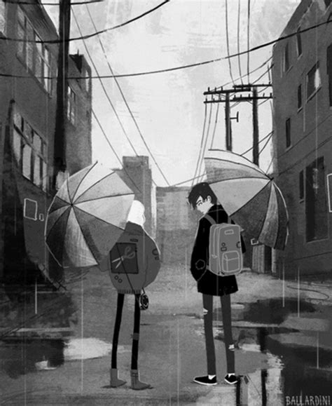 Anime Girl Running In The Rain